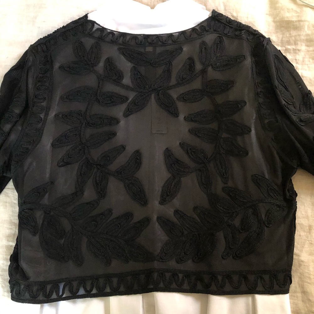 Black, see through bolero top